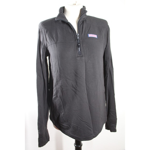 Vineyard Vines Tops - Vineyard Vines S Black DreamCloth Shep Shirt 1/4 Zip Relaxed Pullover Top